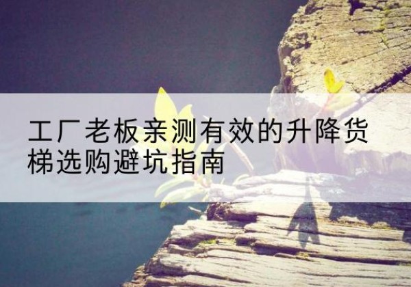 十堰升降货梯怎么选-工厂老板亲测有效的升降货梯选购避坑指南